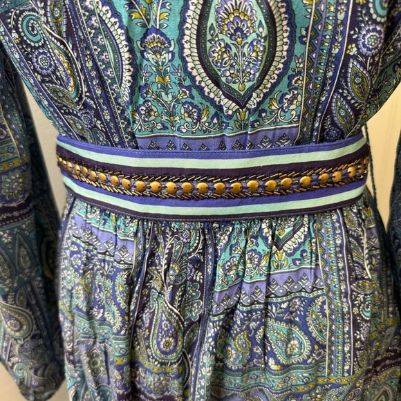 NWT Soft Surroundings V-neck embroidered blue Eugenie Maxi Dress size Small - Picture 6 of 13